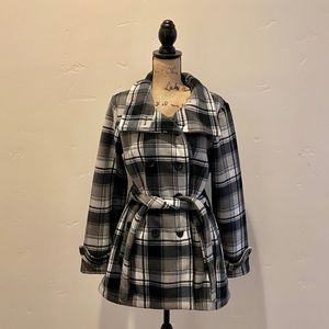 Ike Behar | double-breasted mock neck trench